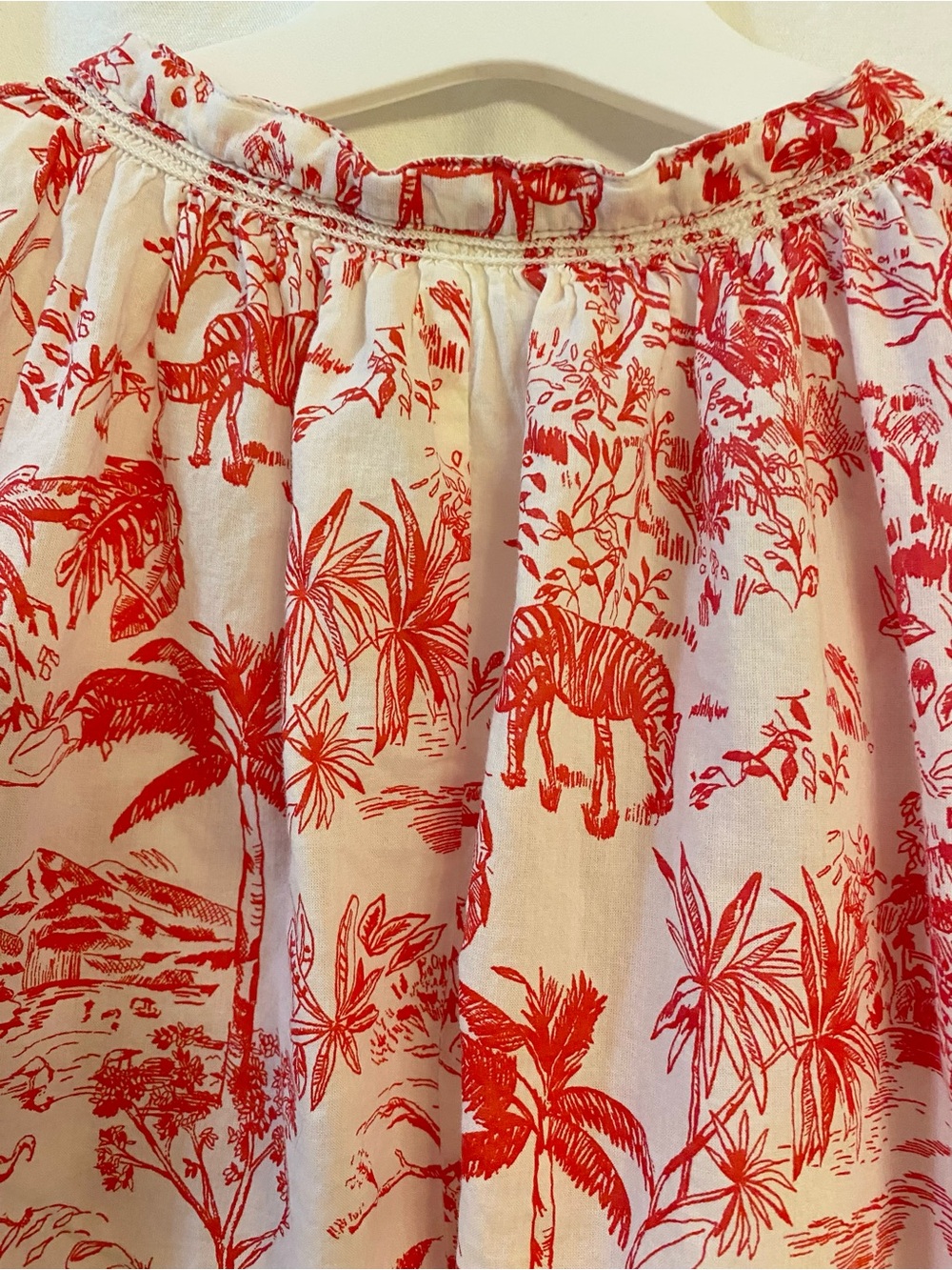 H&M Red & White Cotton Short Sleeve Lightweight Pullover W/Tie. EUC. Sz Lg. - Picture 11 of 14